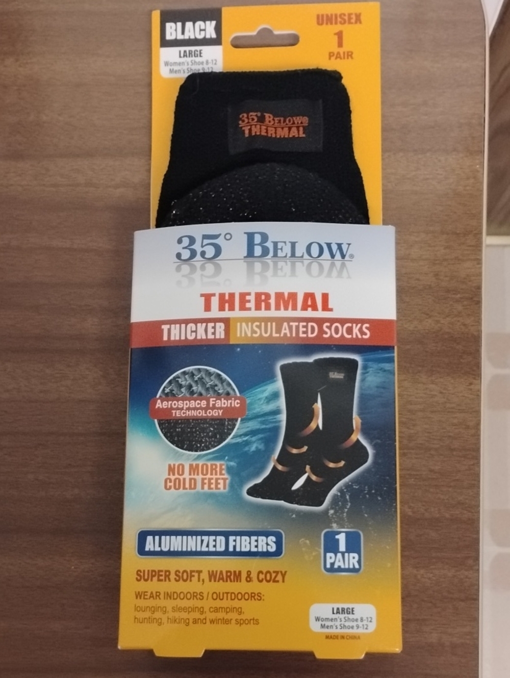 35° Below Thermal Insulated Socks - Black (1 Pair)